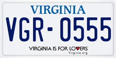 VA license plate VGR0555