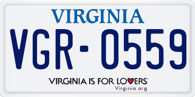 VA license plate VGR0559