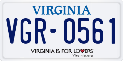 VA license plate VGR0561