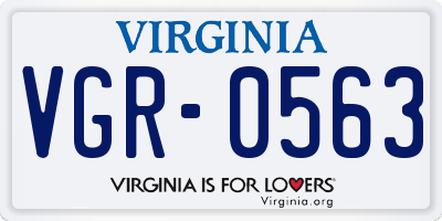 VA license plate VGR0563