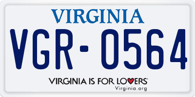 VA license plate VGR0564