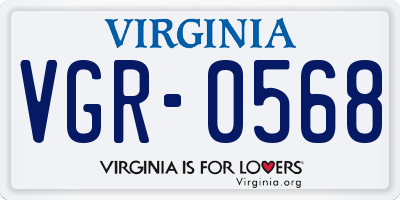 VA license plate VGR0568