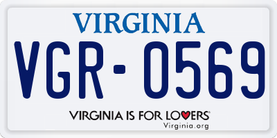 VA license plate VGR0569