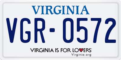 VA license plate VGR0572