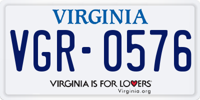 VA license plate VGR0576