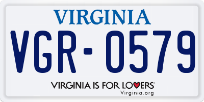 VA license plate VGR0579