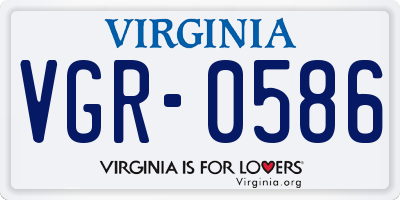 VA license plate VGR0586