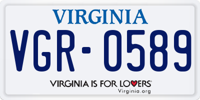 VA license plate VGR0589