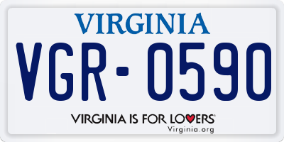 VA license plate VGR0590
