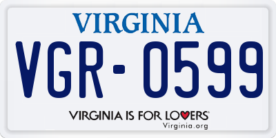 VA license plate VGR0599