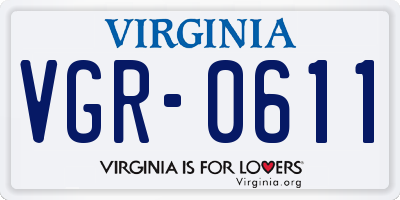 VA license plate VGR0611