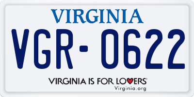 VA license plate VGR0622
