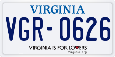 VA license plate VGR0626