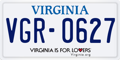 VA license plate VGR0627
