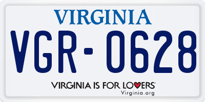 VA license plate VGR0628