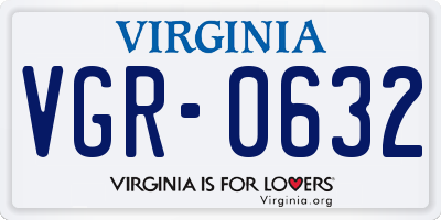 VA license plate VGR0632