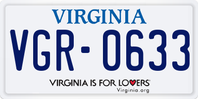 VA license plate VGR0633