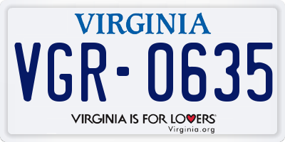 VA license plate VGR0635