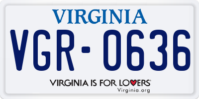 VA license plate VGR0636