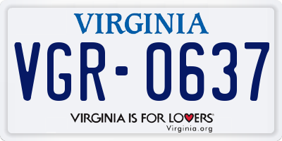 VA license plate VGR0637