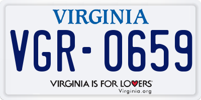 VA license plate VGR0659