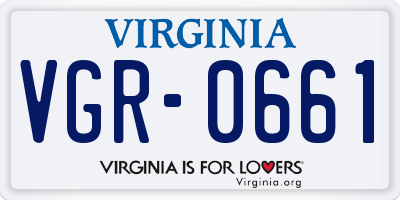 VA license plate VGR0661