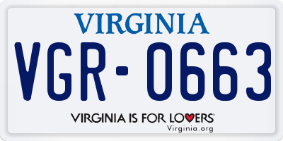 VA license plate VGR0663