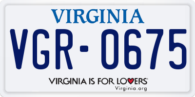 VA license plate VGR0675