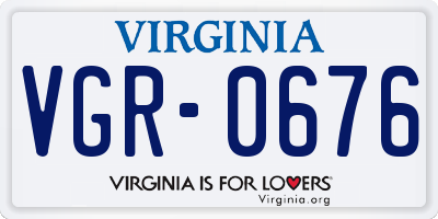 VA license plate VGR0676