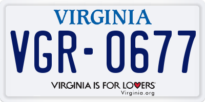 VA license plate VGR0677