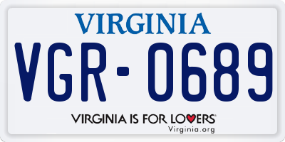 VA license plate VGR0689