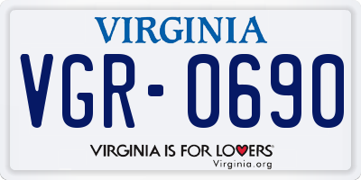 VA license plate VGR0690