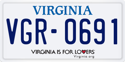VA license plate VGR0691