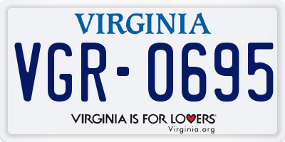 VA license plate VGR0695