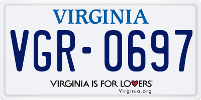 VA license plate VGR0697