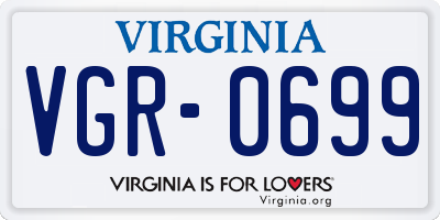 VA license plate VGR0699