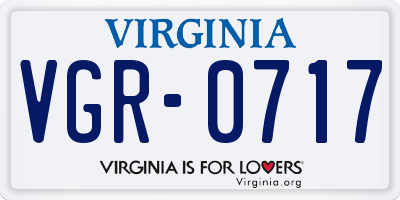 VA license plate VGR0717