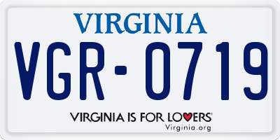 VA license plate VGR0719
