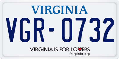 VA license plate VGR0732
