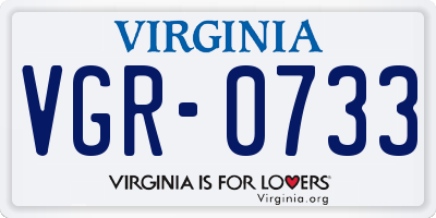 VA license plate VGR0733