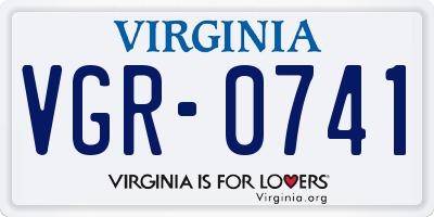 VA license plate VGR0741