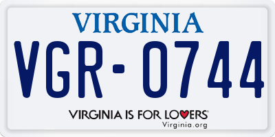 VA license plate VGR0744