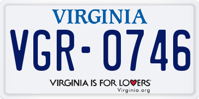 VA license plate VGR0746