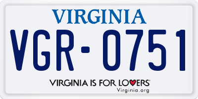 VA license plate VGR0751