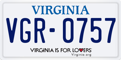 VA license plate VGR0757