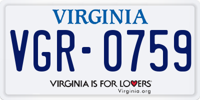 VA license plate VGR0759