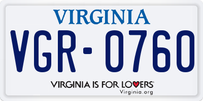 VA license plate VGR0760