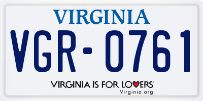 VA license plate VGR0761