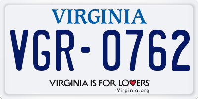 VA license plate VGR0762