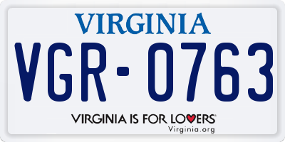 VA license plate VGR0763